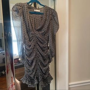 Zara rouged chiffon dress